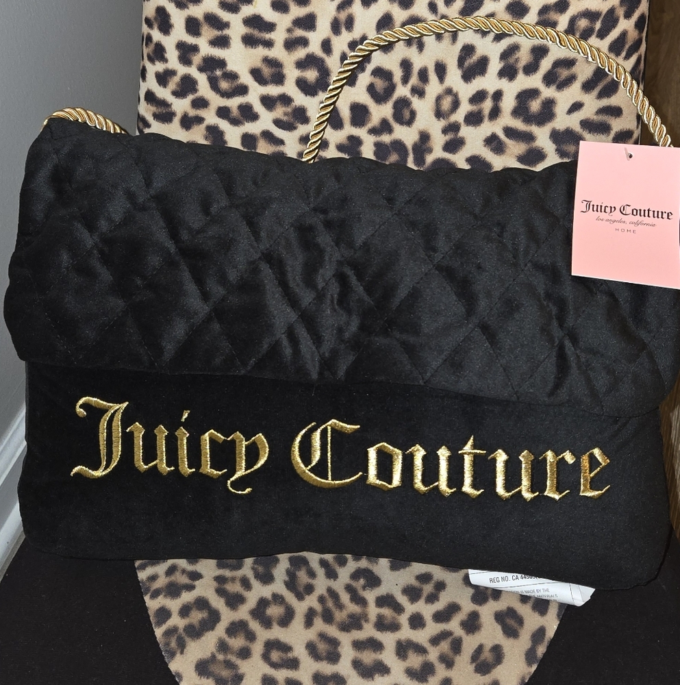 Juicy Couture Black aQuilted Shoulder Bag Pillow